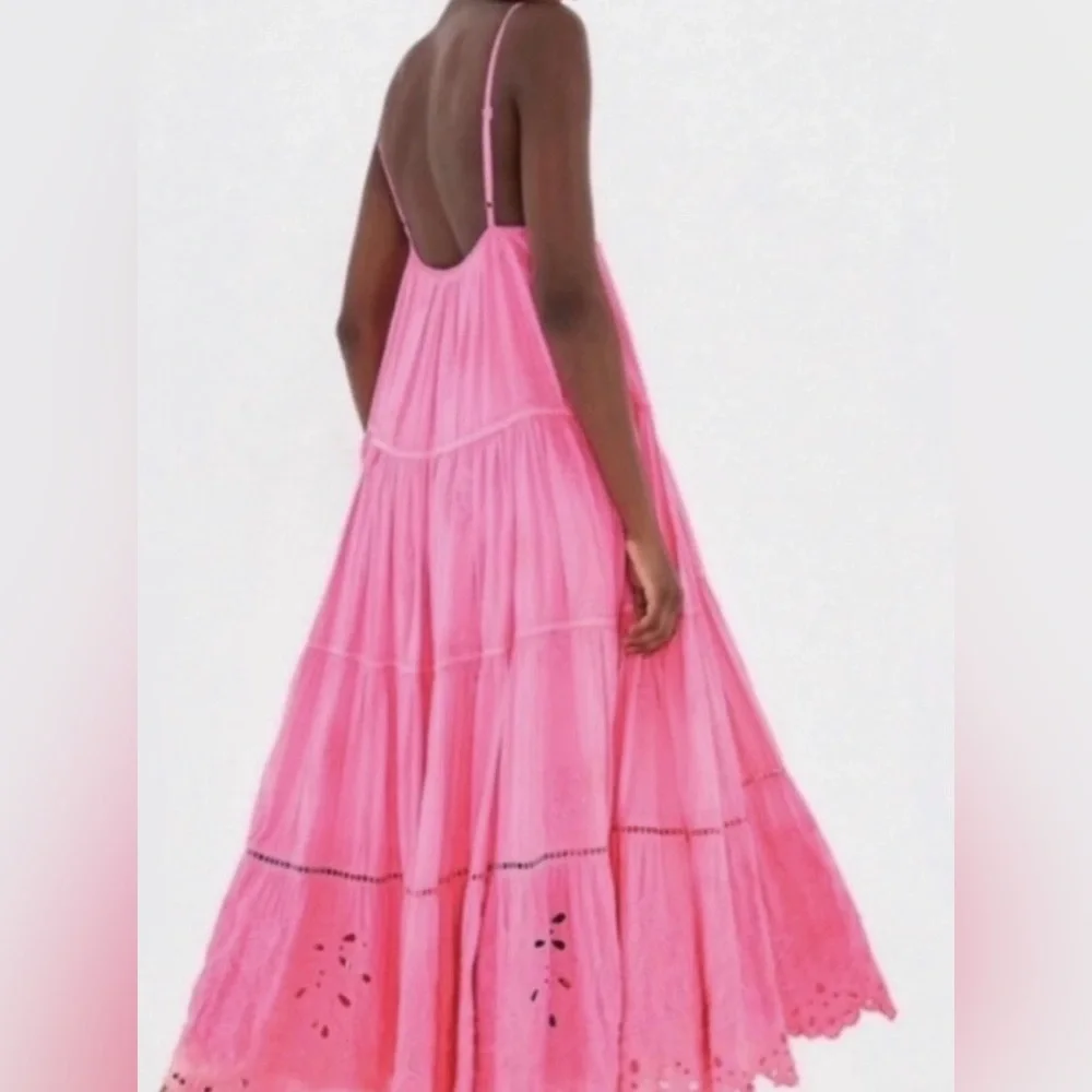 Farm Rio Neon Pink Maxi Dress, SMALL NWT - Picture 5 of 10